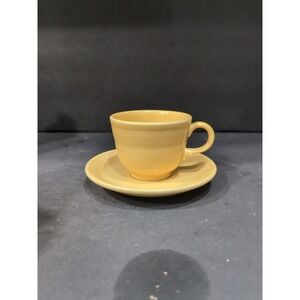Fiesta Sunflower Cup And Saucer, Vintage Homer Laughlin, Kitchen‎ Collectible